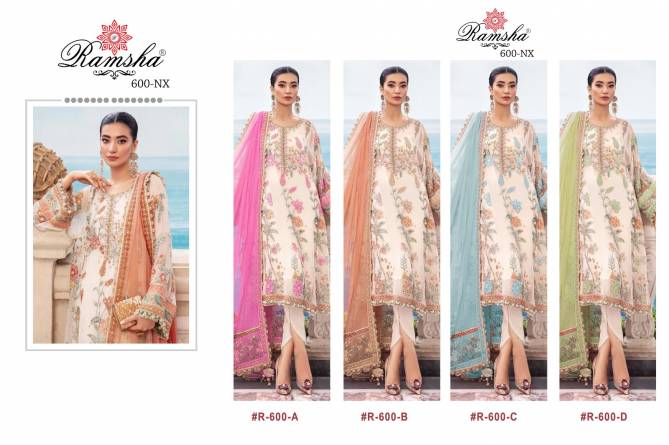 Ramsha R 600 Nx Georgette Pakistani Dress Material Catalog
